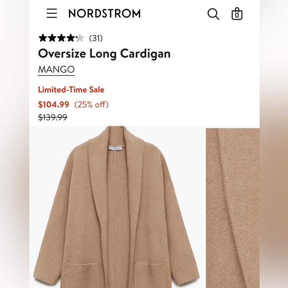 Mango Oversized Long Cardigan L - Picture 8 of 8